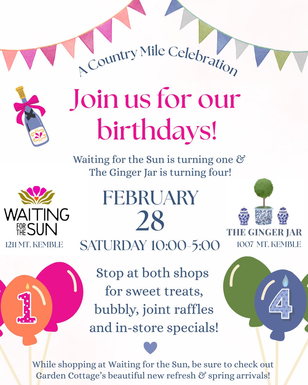 Country Mile Shops Celebrate Birthdays!
