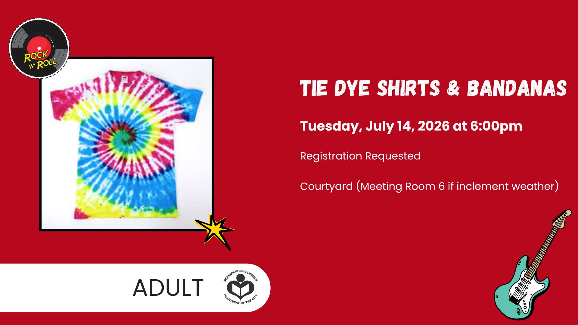 Adult Monthly Craft - Tie Dye Shirts and Bandanas