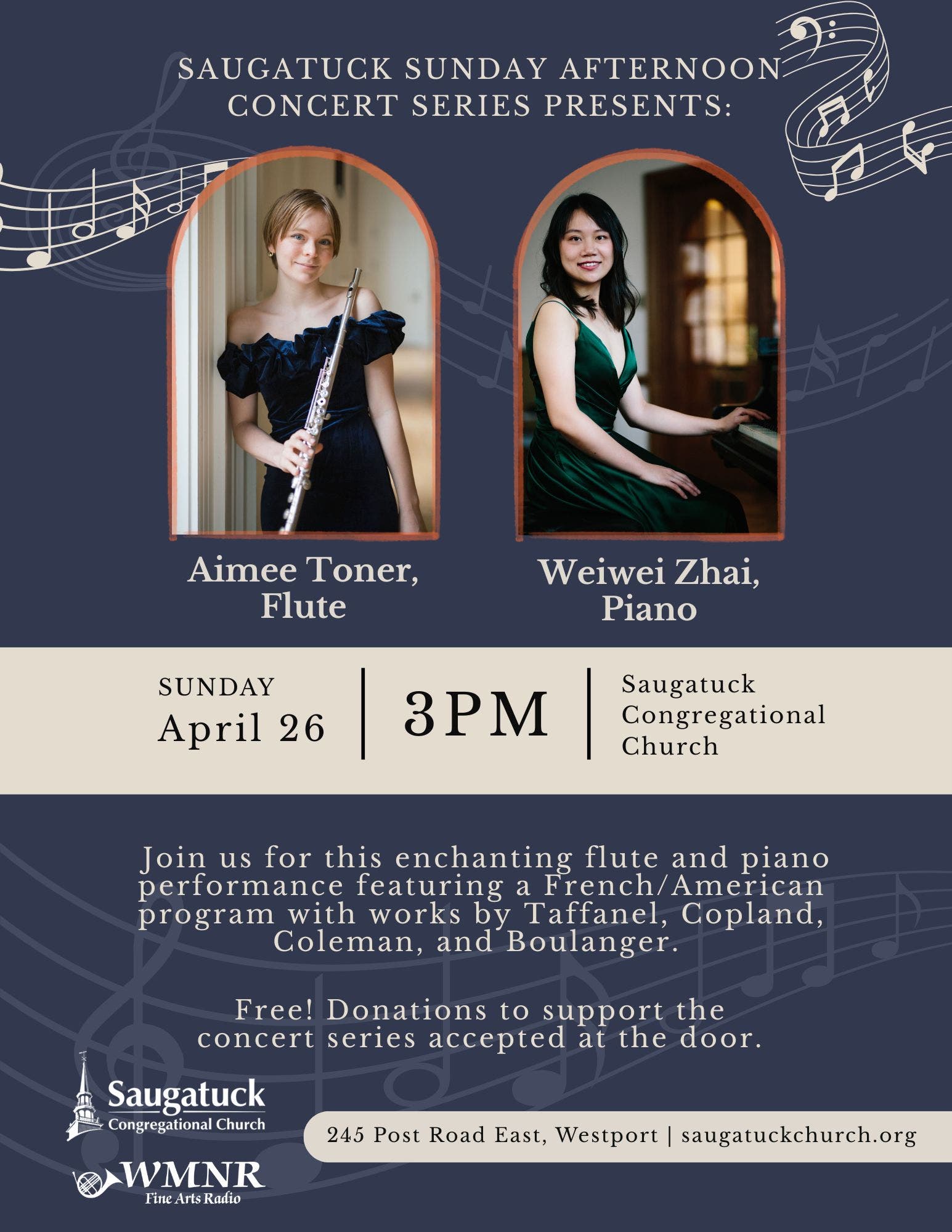 Saugatuck Concert Series: Aimee Toner (flute) & WeiWei Zhai (piano)