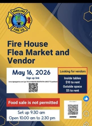 Flea Market and Vendor Event Parkland Fire Company 