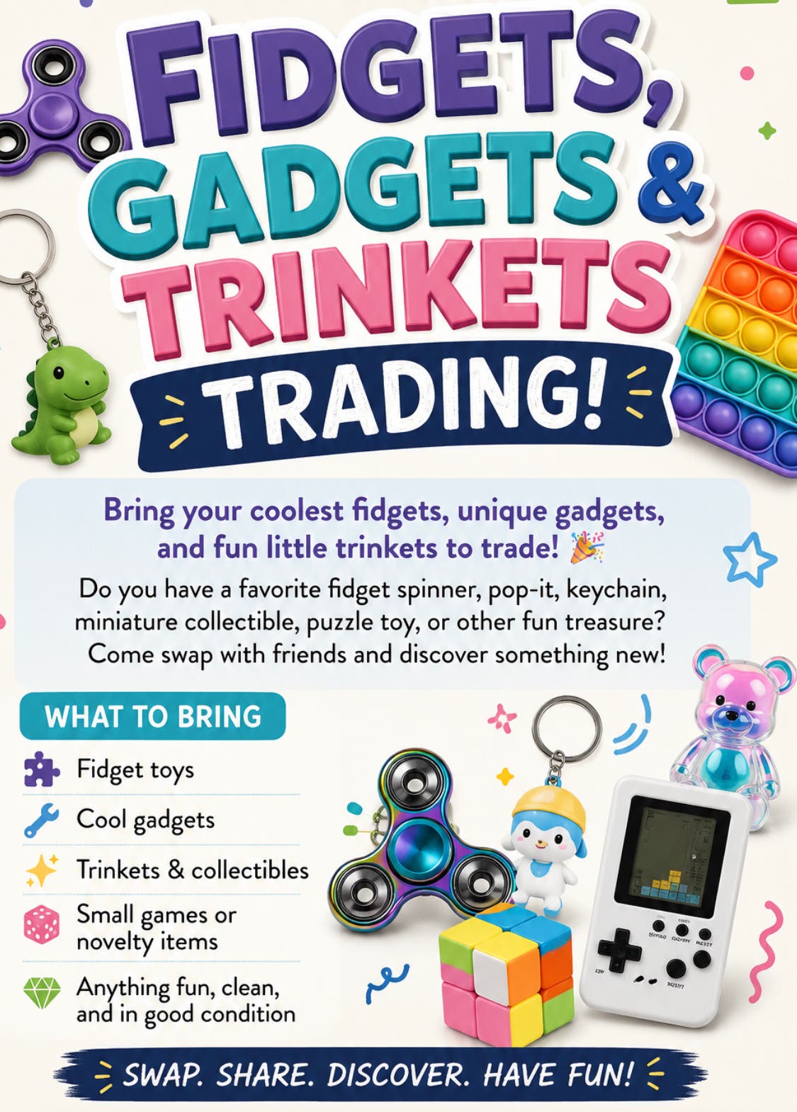 Kids’ Fidgets, Gadgets & Trinkets Trading
