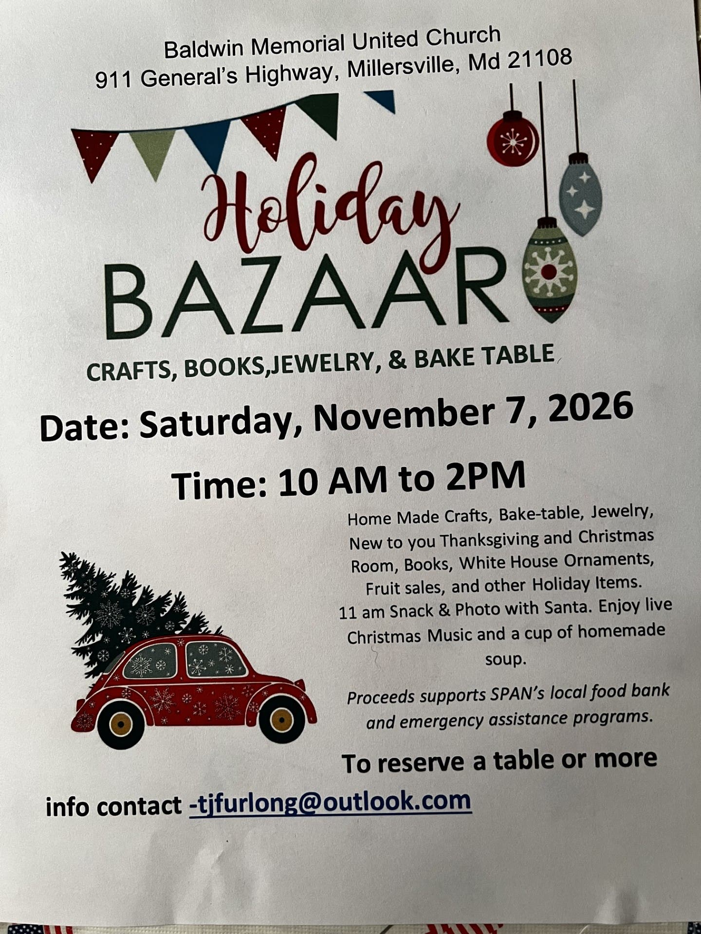 Holiday Craft Fair, Bazaar and pictures with Santa
