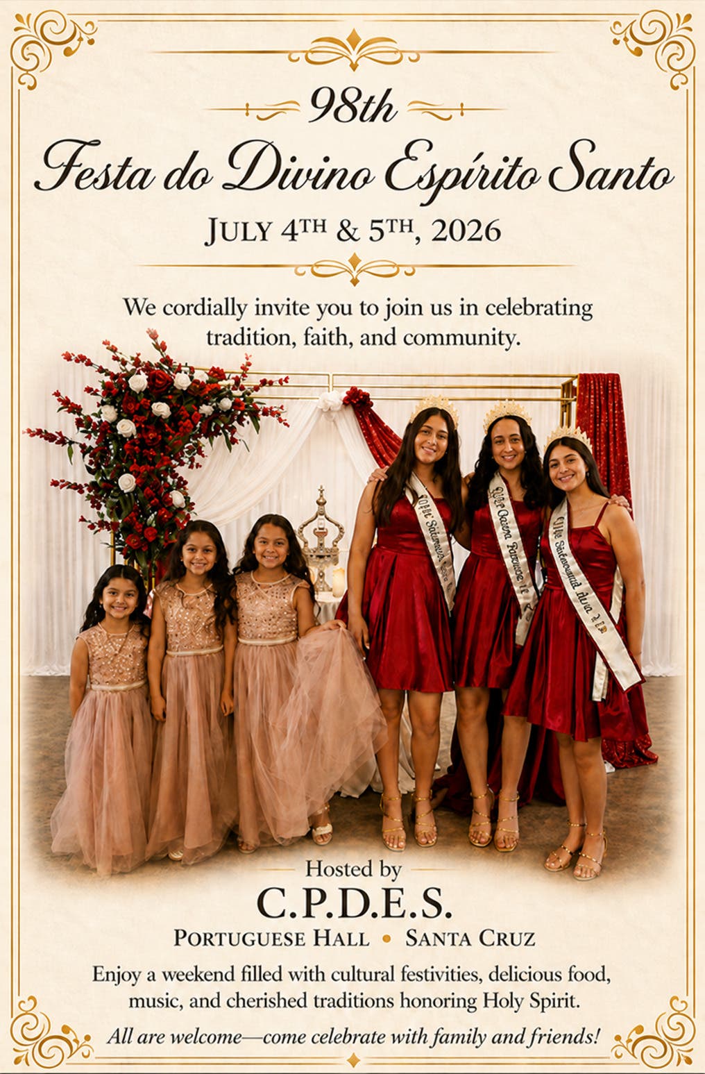 Celebrate the 98th Festa of C.P.D.E.S. Portuguese Hall – Santa Cruz!