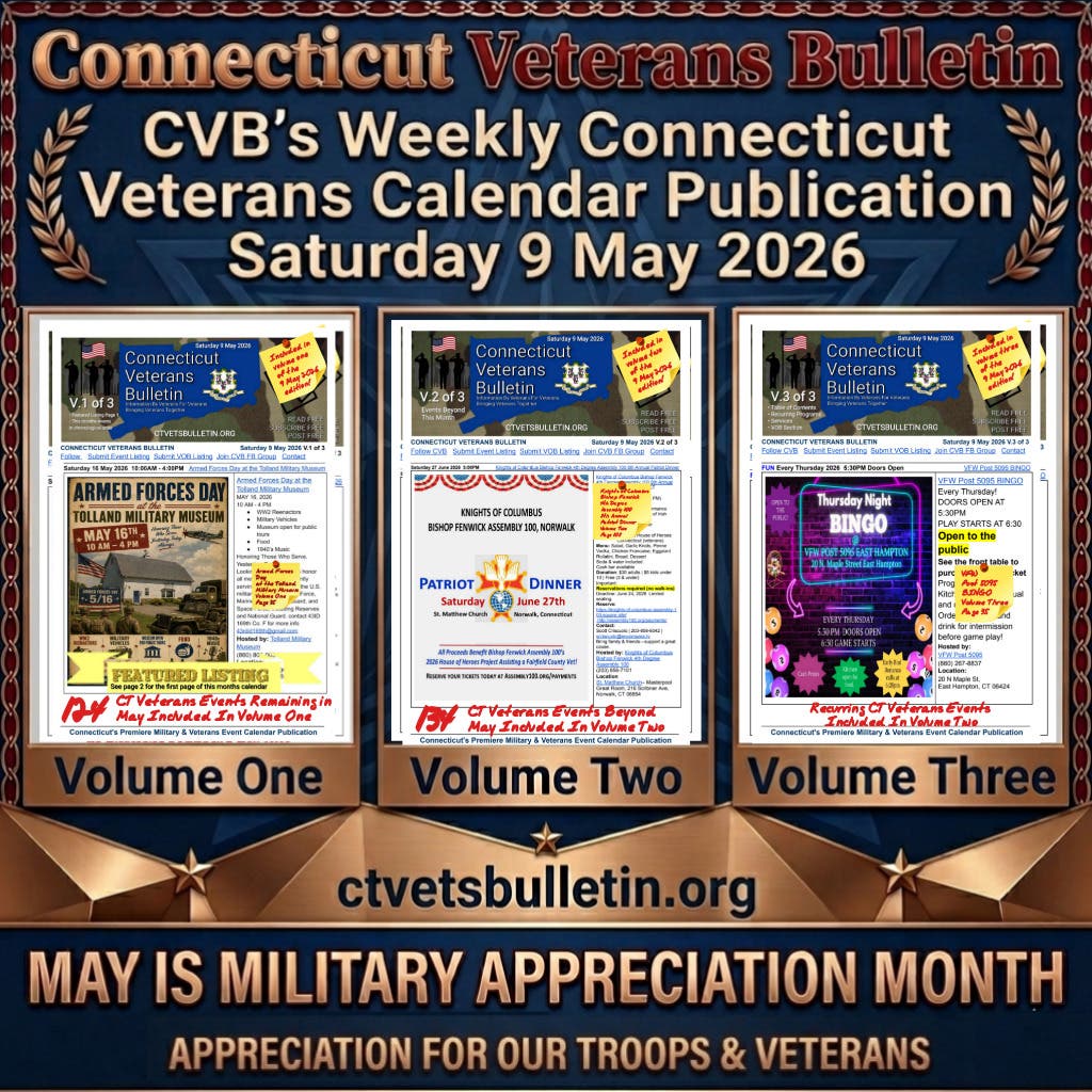 ​🇺🇸 The May 9 CVB Weekly Calendar is LIVE!
