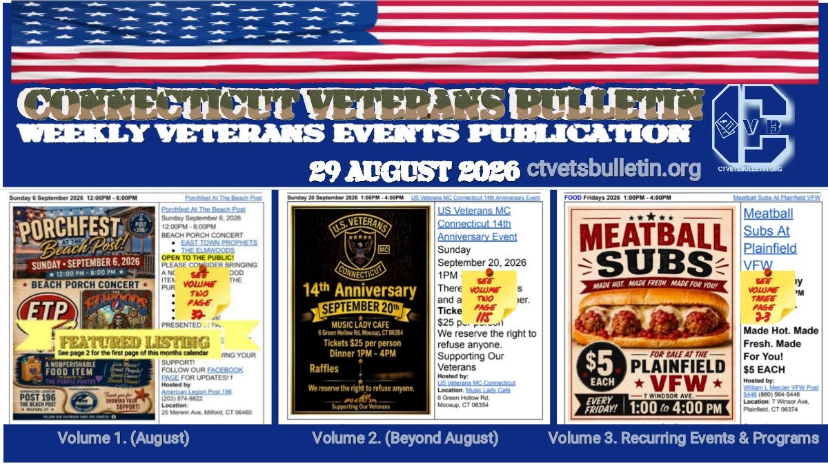 Explore Connecticut's premier military and veterans event calendar! Discover current events