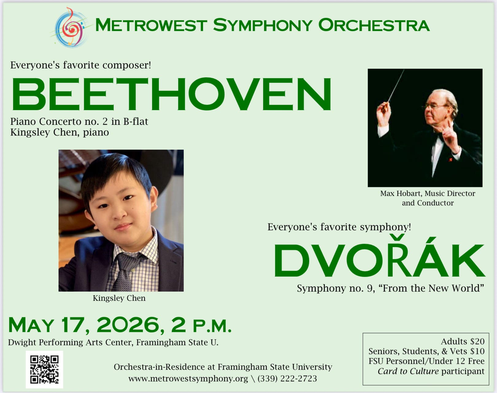 Metrowest Symphony Orchestra presents Beethoven and Dvořák