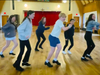 Tap rehearsal for "Fit as a Fiddle" puts smiles on everyones faces!