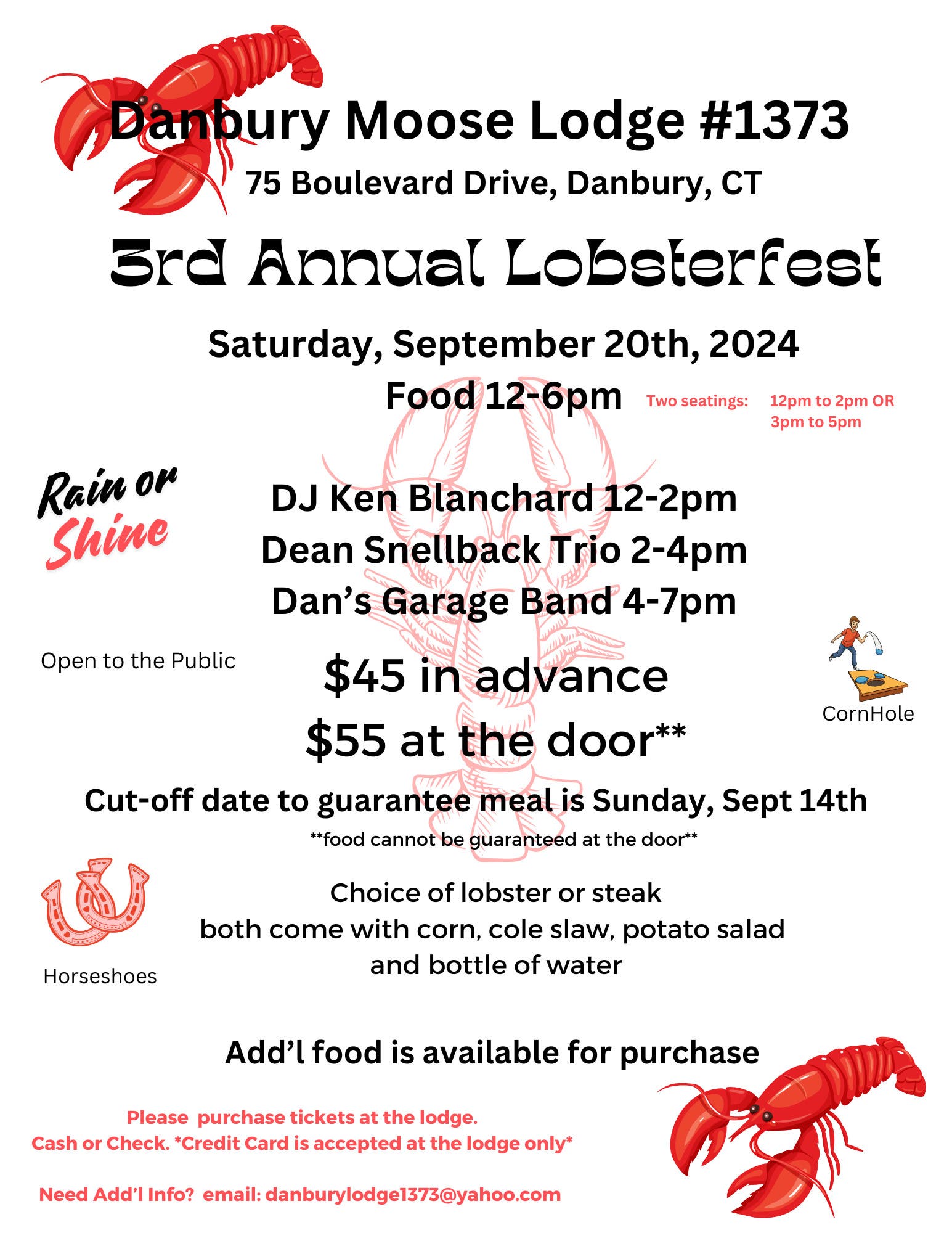 Moose Lodge 3rd Annual Lobsterfest