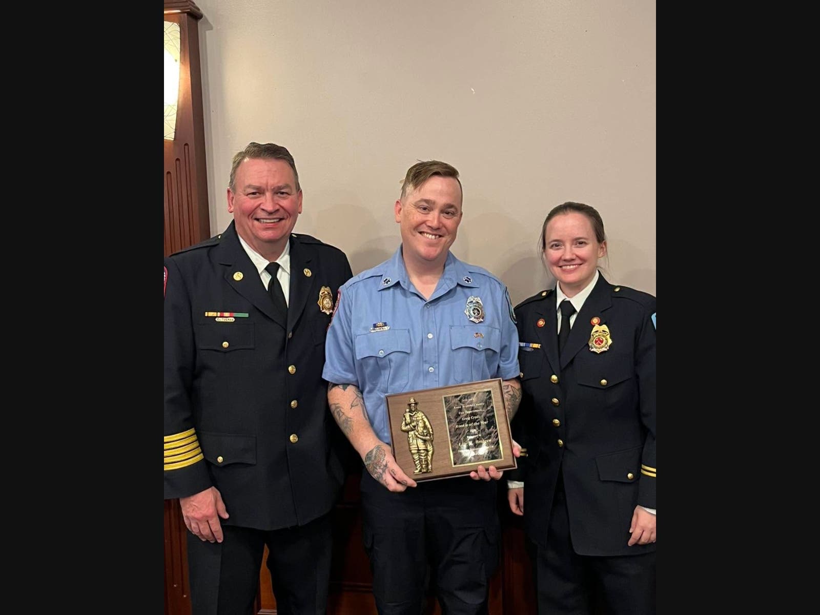 Chief Chuck Tucker, Lily Bridges, and President Erika Nesvold