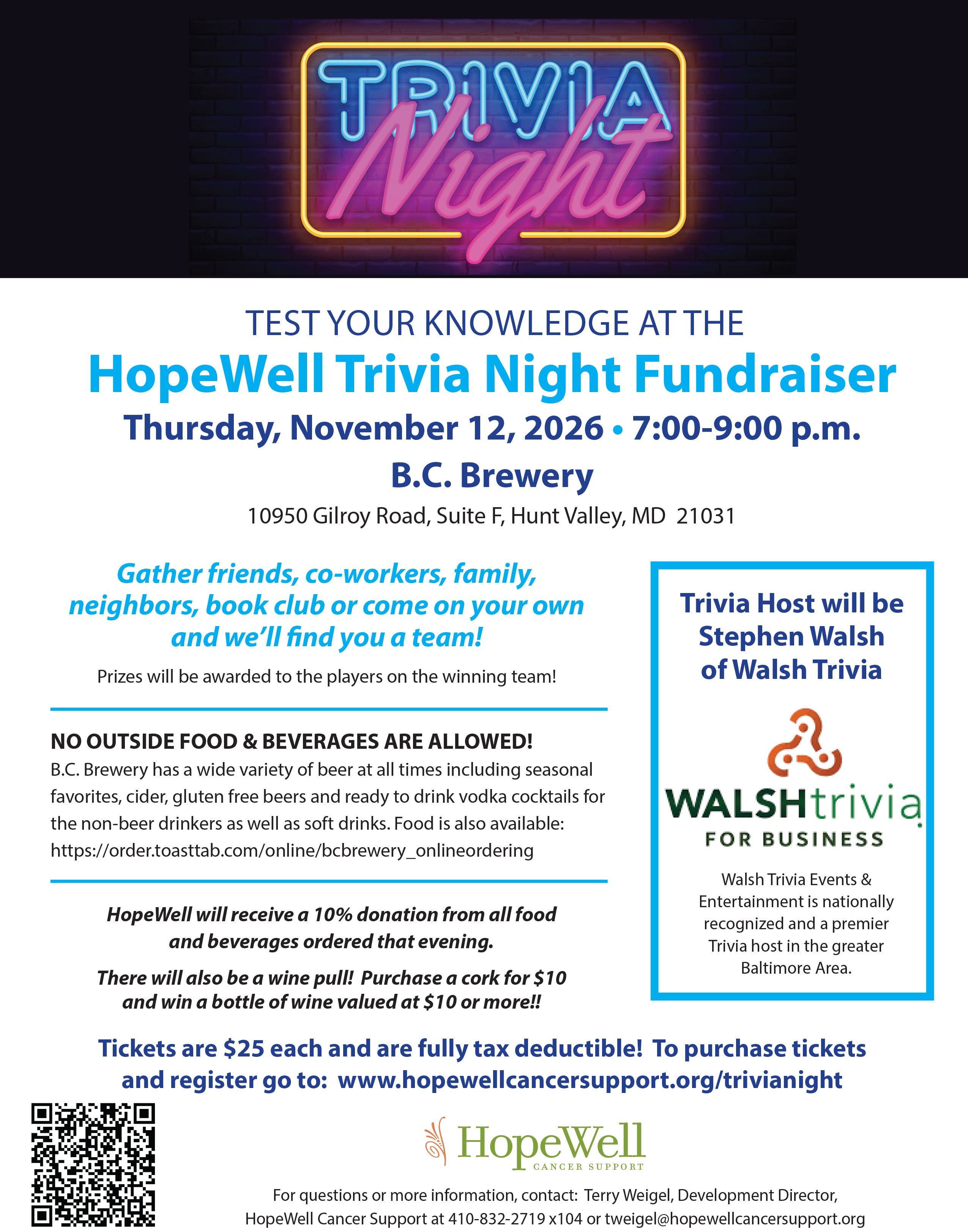 HopeWell Trivia Night Fundraiser