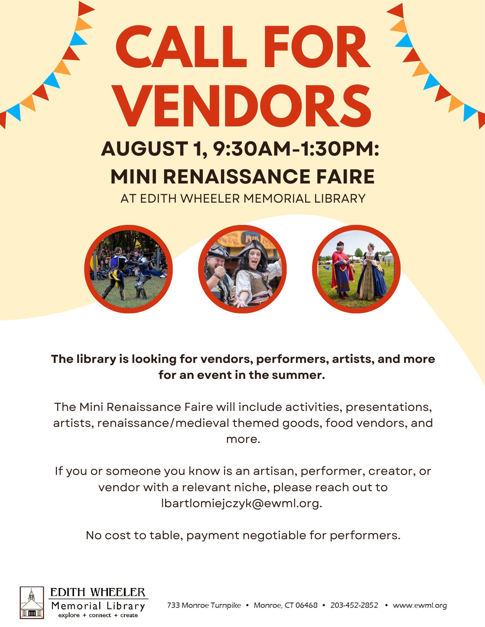 Calling All Artisans & Performers! Mini Renaissance Faire at Edith Wheeler Memorial Library