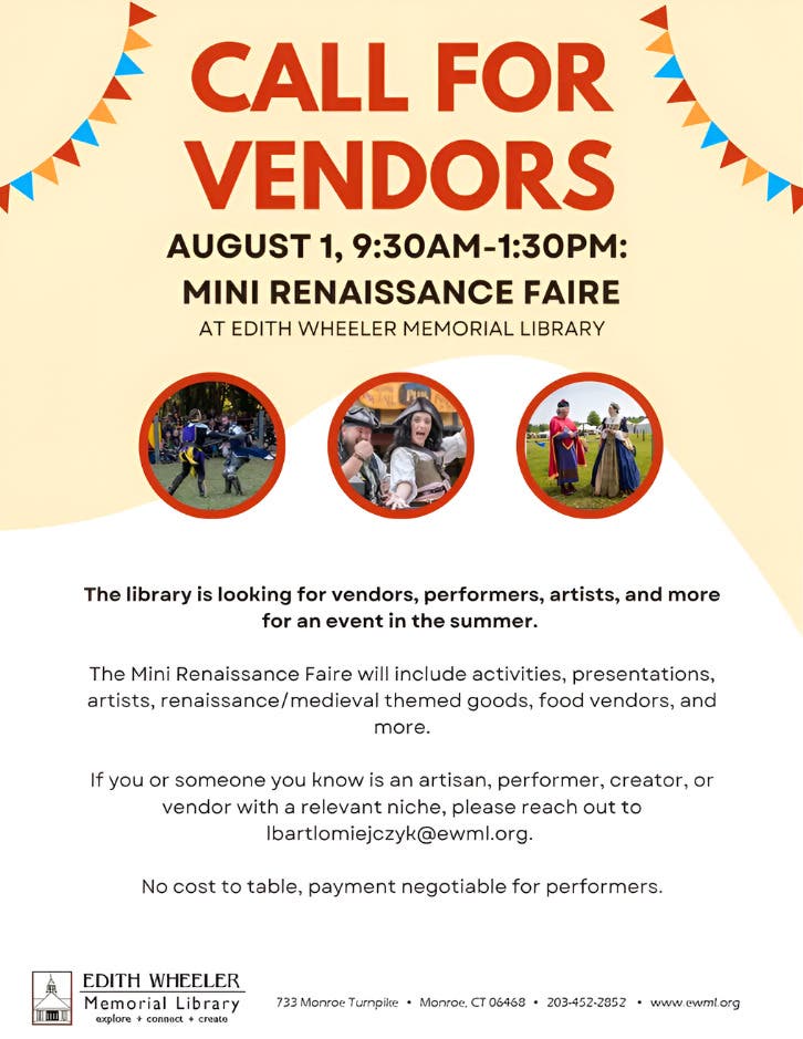 Calling All Artisans & Performers -- Mini Renaissance Faire at Edith Wheeler Memorial Library