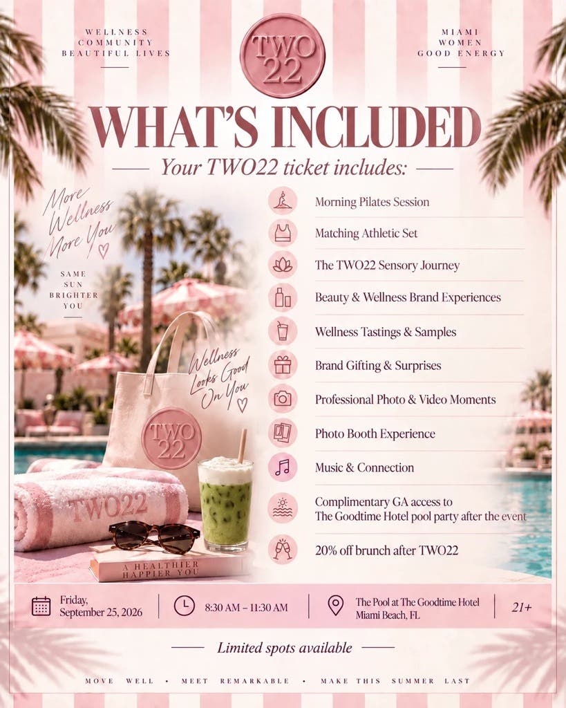 Two22 Wellness Event at The Goodtime Hotel on Friday, September 25