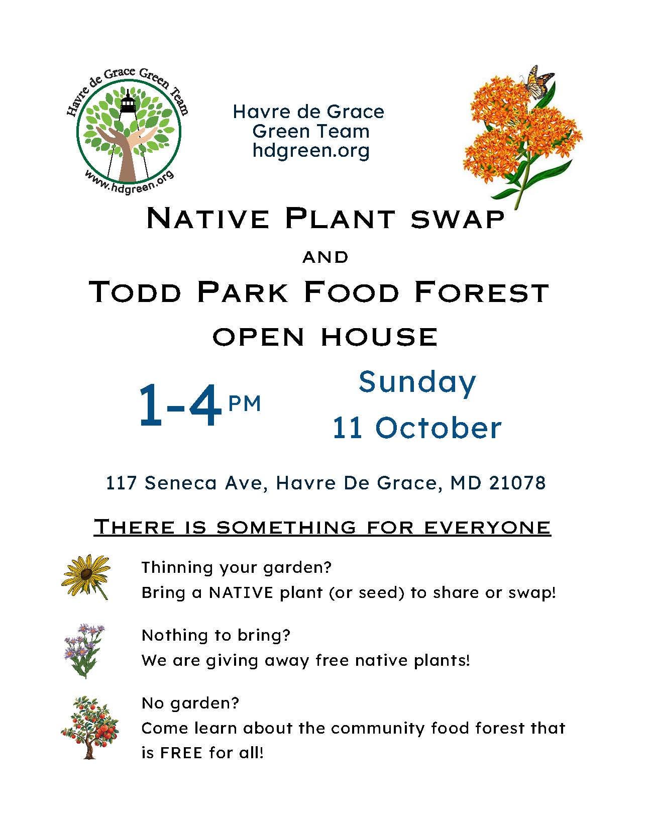 Native Plant Swap and Todd Park Food Forest Open House