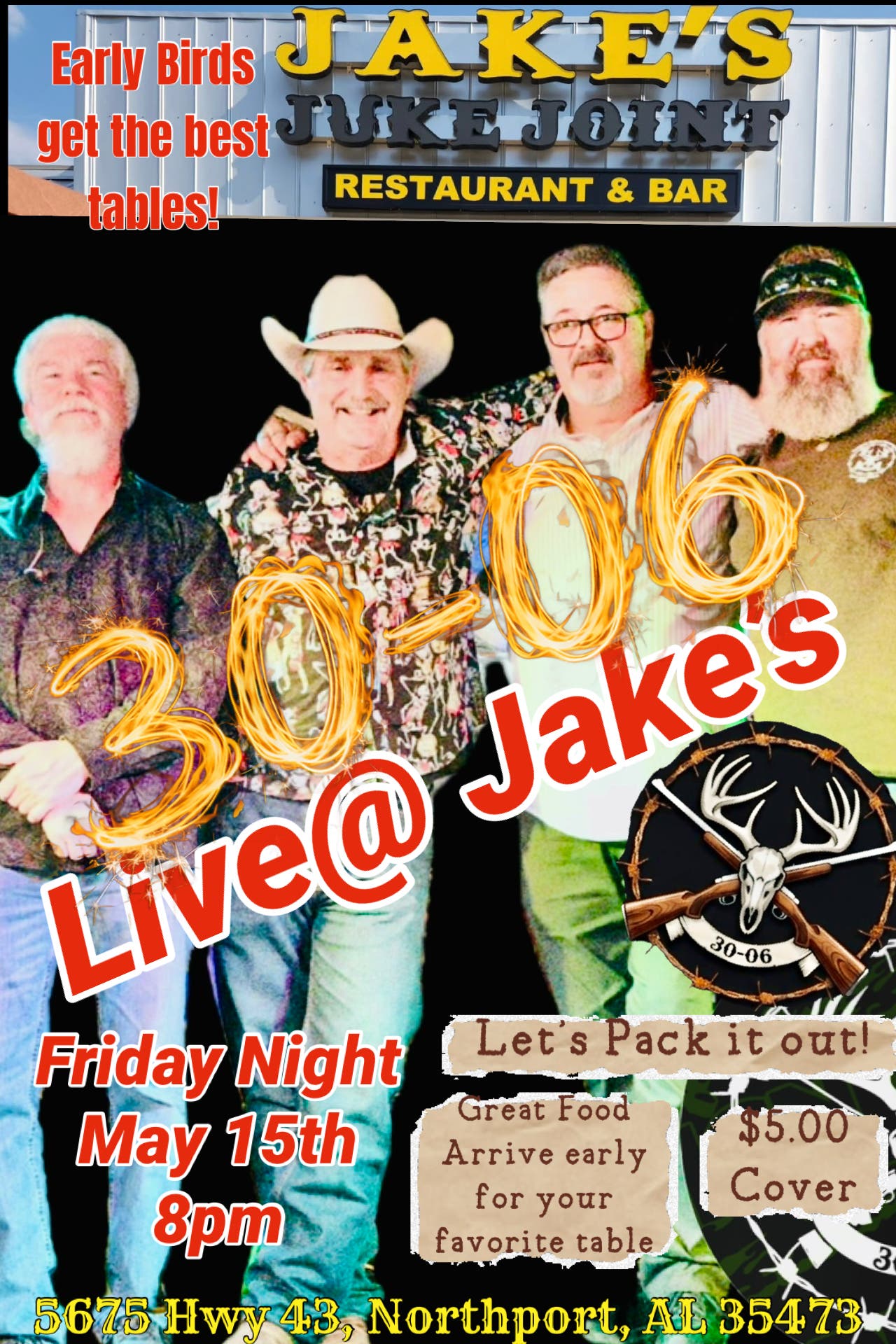 Live Music @ Jake’s Juke Joint w/30-06 Band