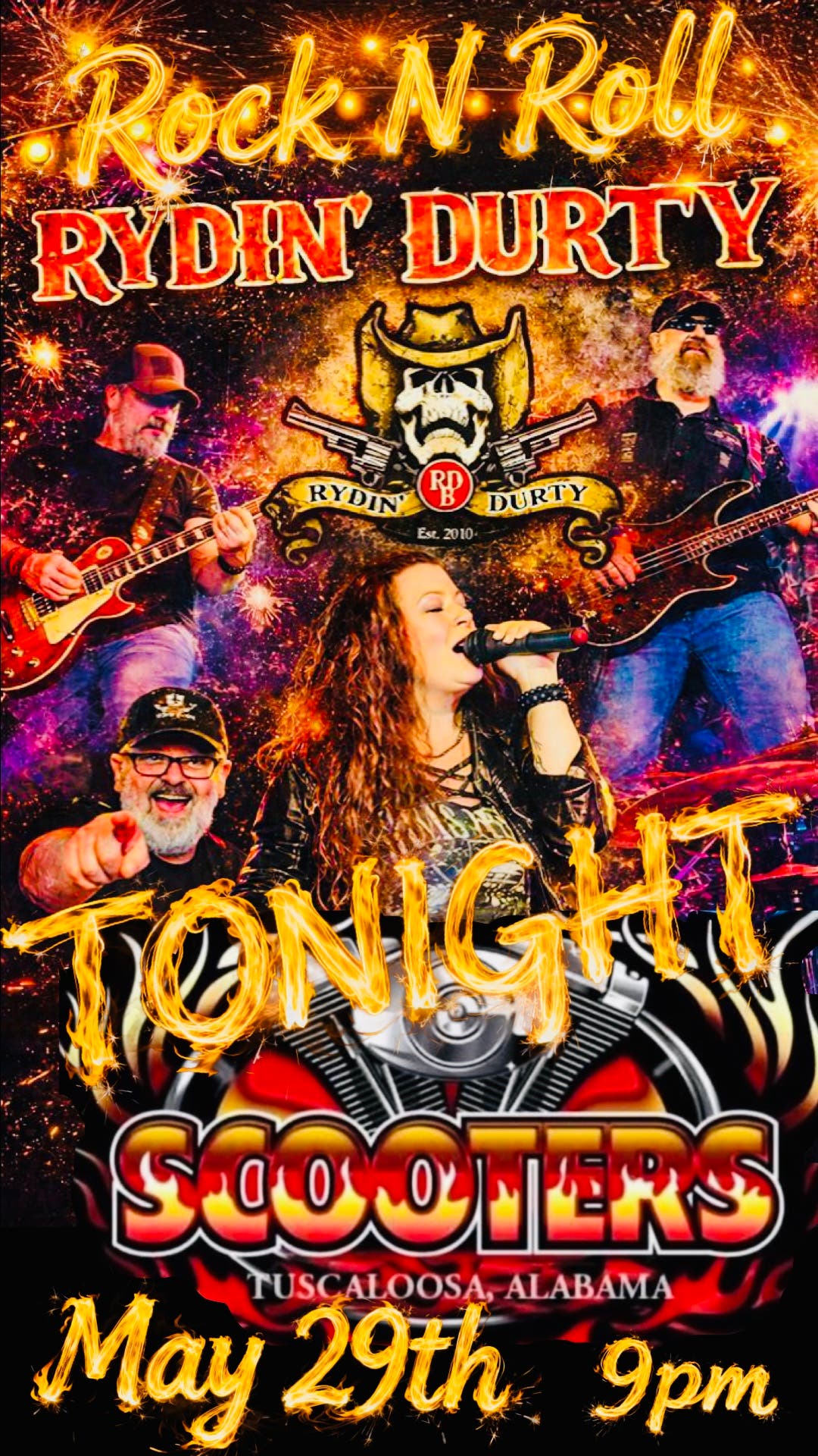 Live Music @ Scooters w/Rydin’ Durty Band 