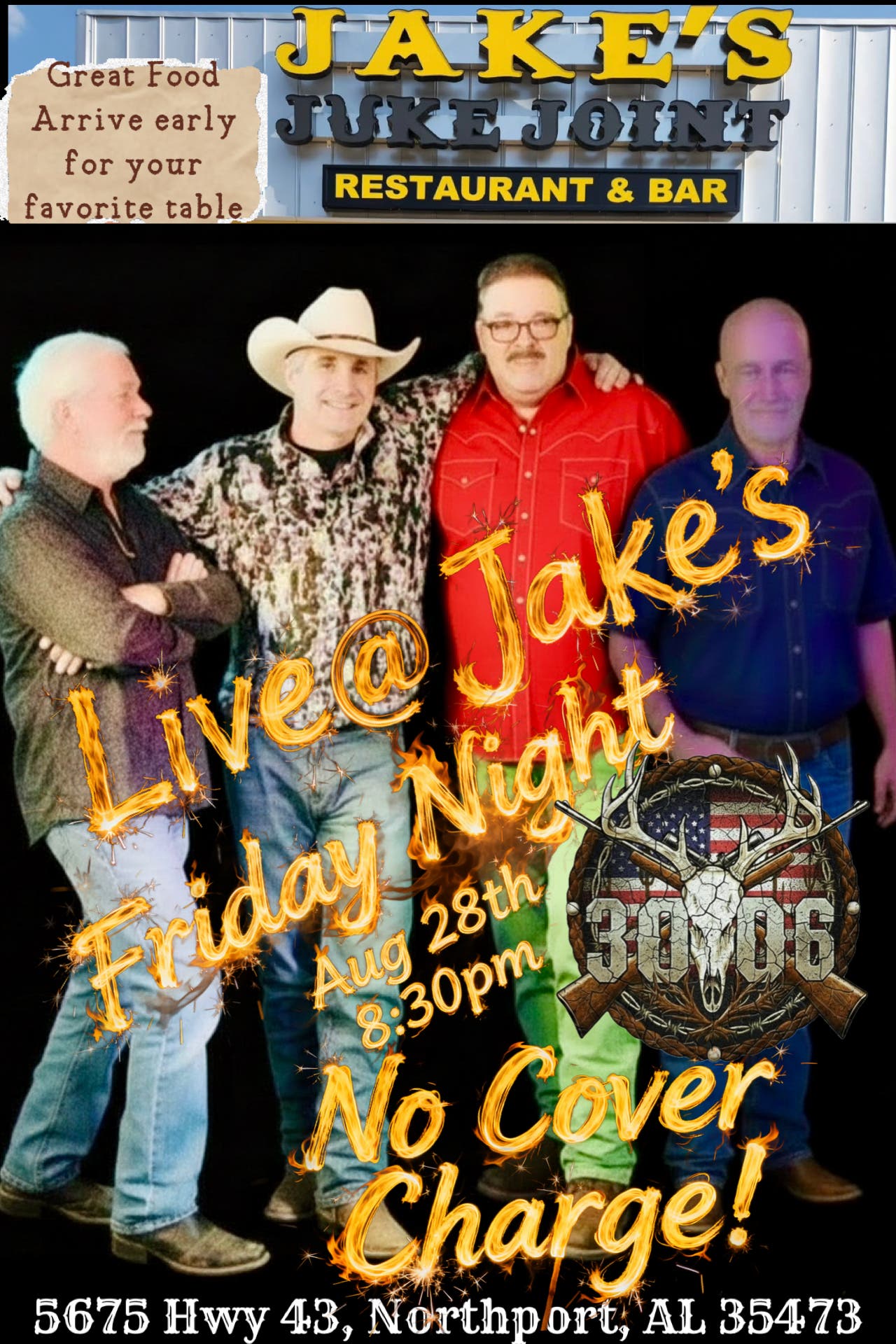 Live Music @ Jake’s Juke Joint w/30-06 Band