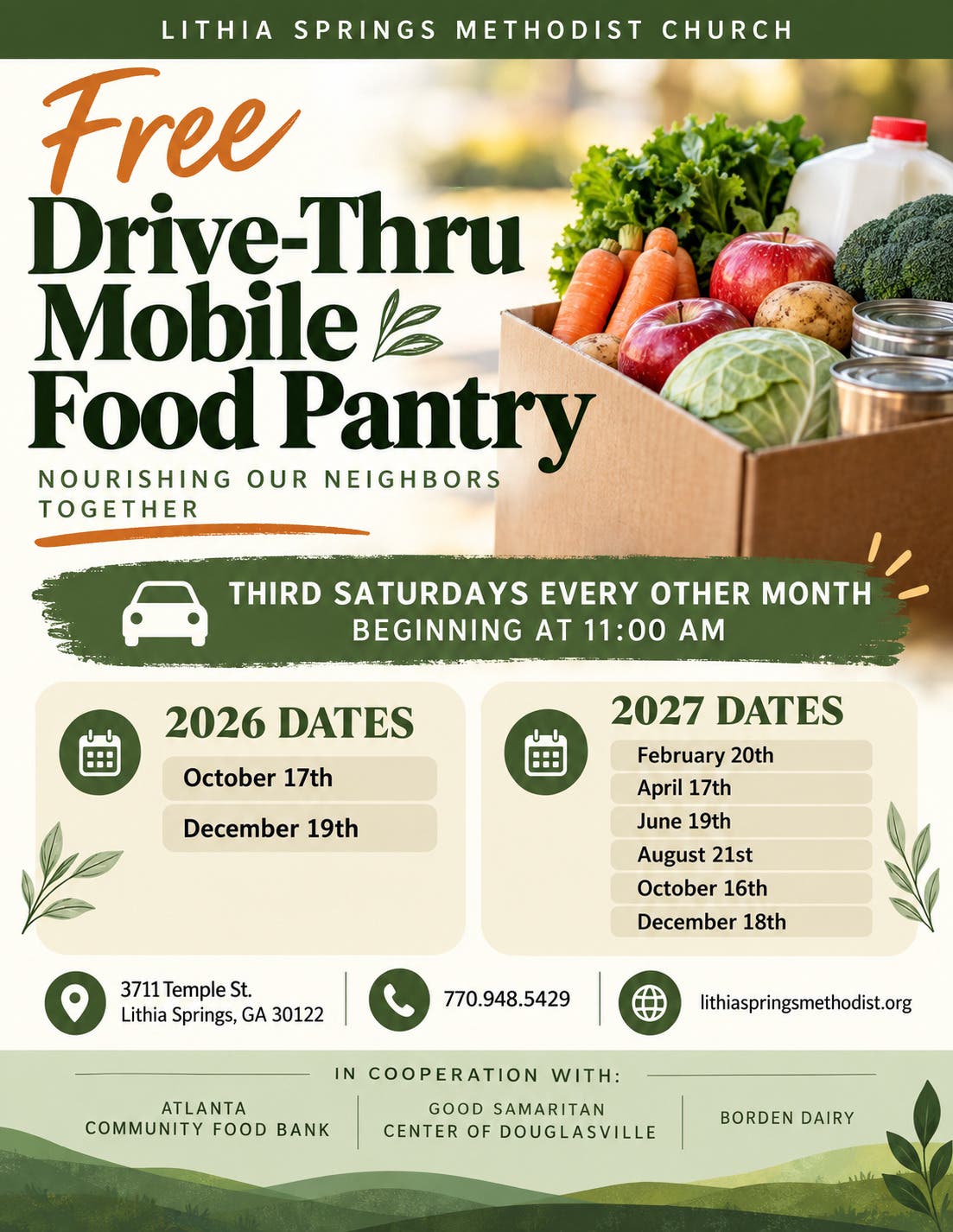 Free Drive Thru Food Pantry