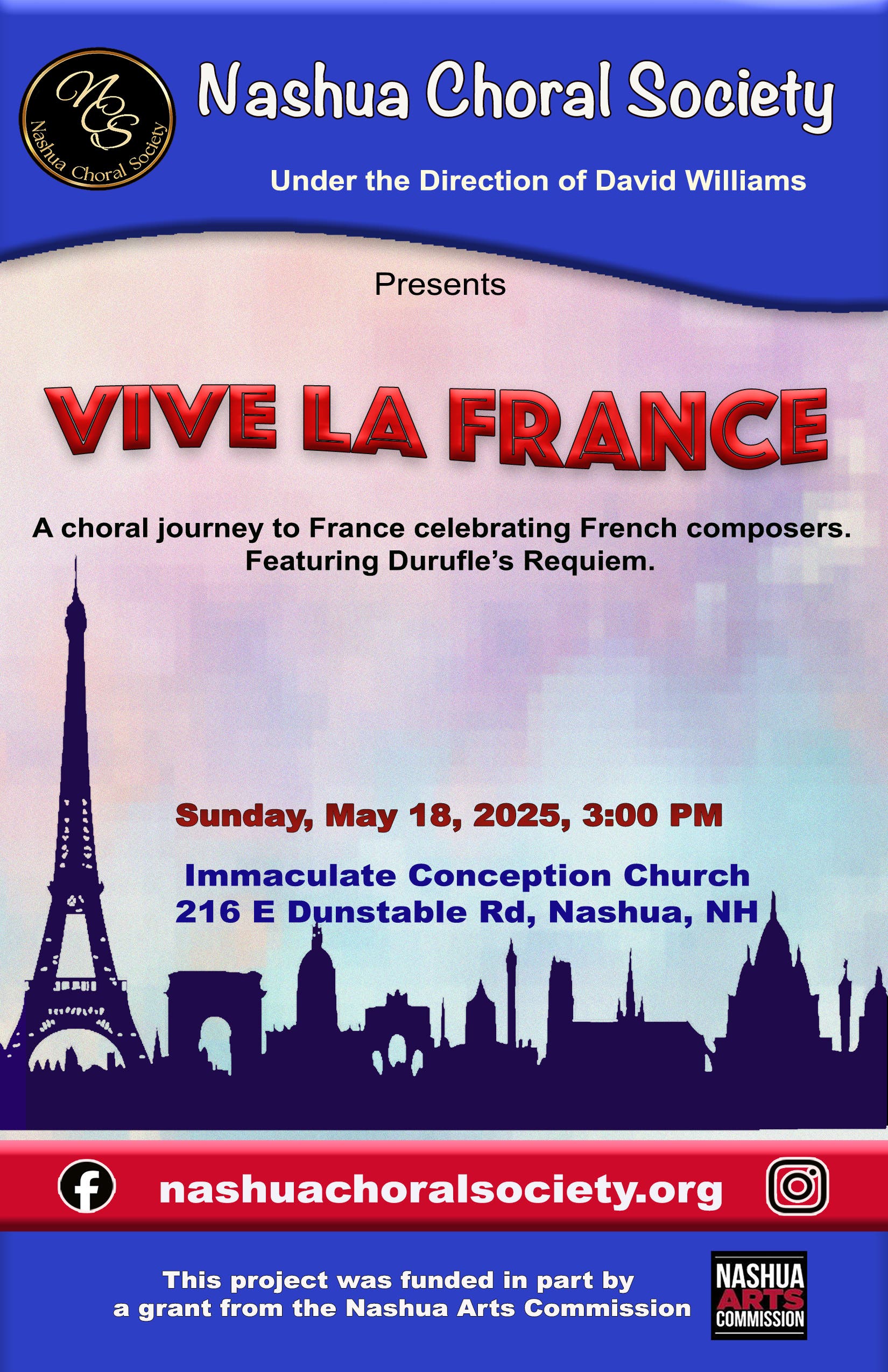 Nashua Choral Society spring concert 'Viva La France'