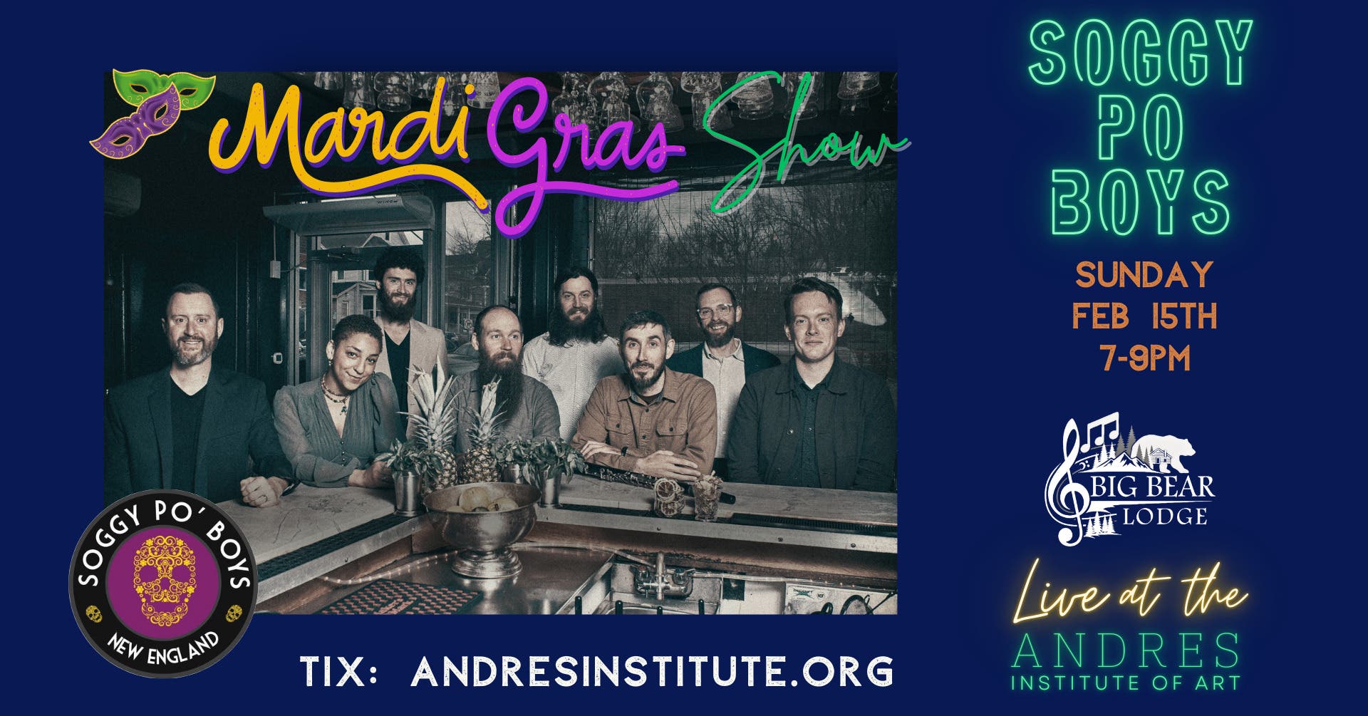 Soggy Po' Boys in Concert to Support Andres Institute of Art