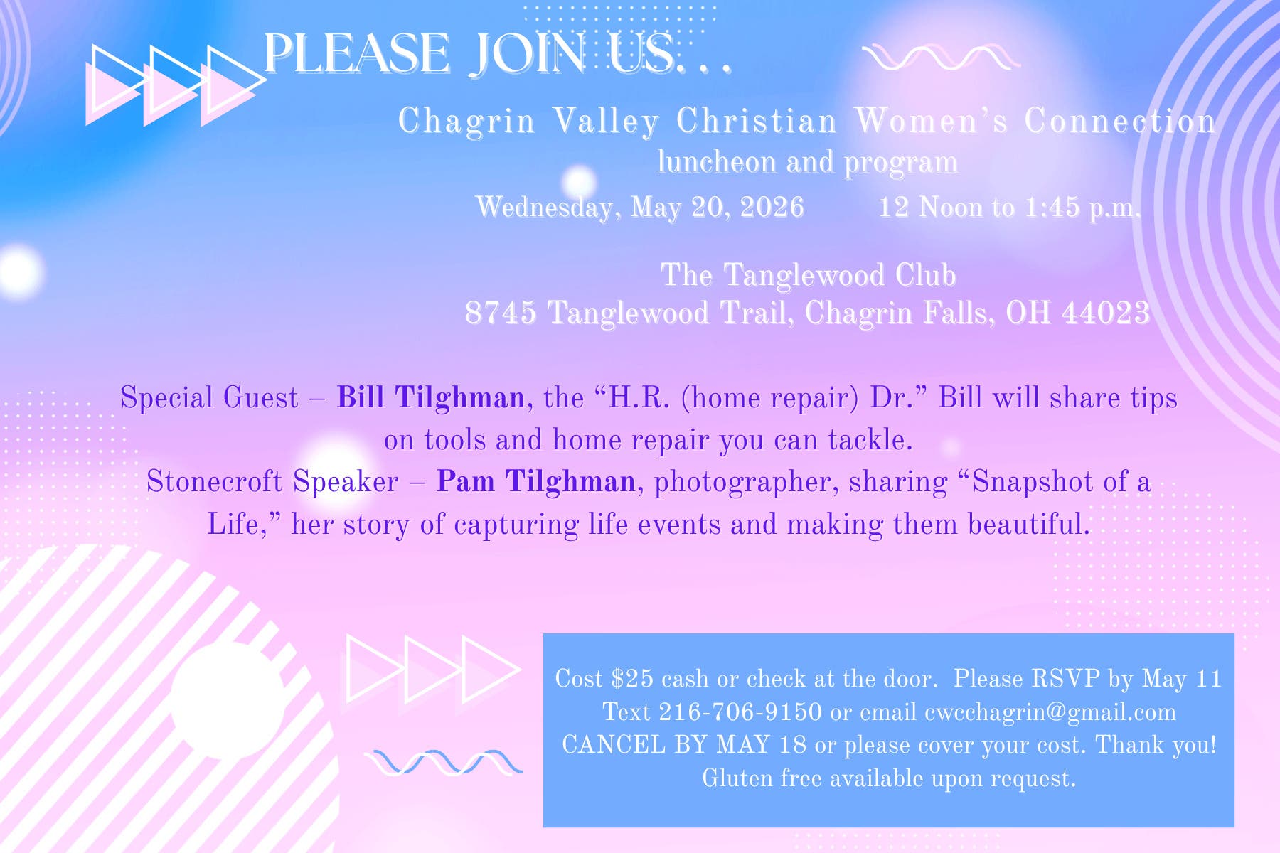 Chagrin Valley Christian Women’s Connection Luncheon And Program