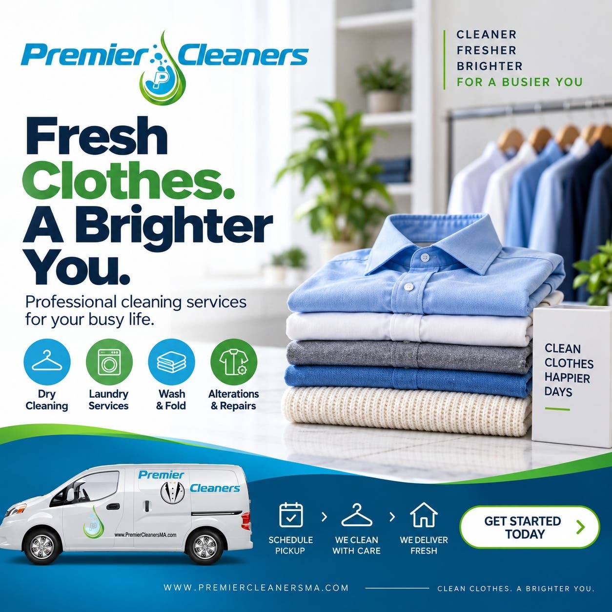 Fresh clothes. Less on your to-do list. 💙💚