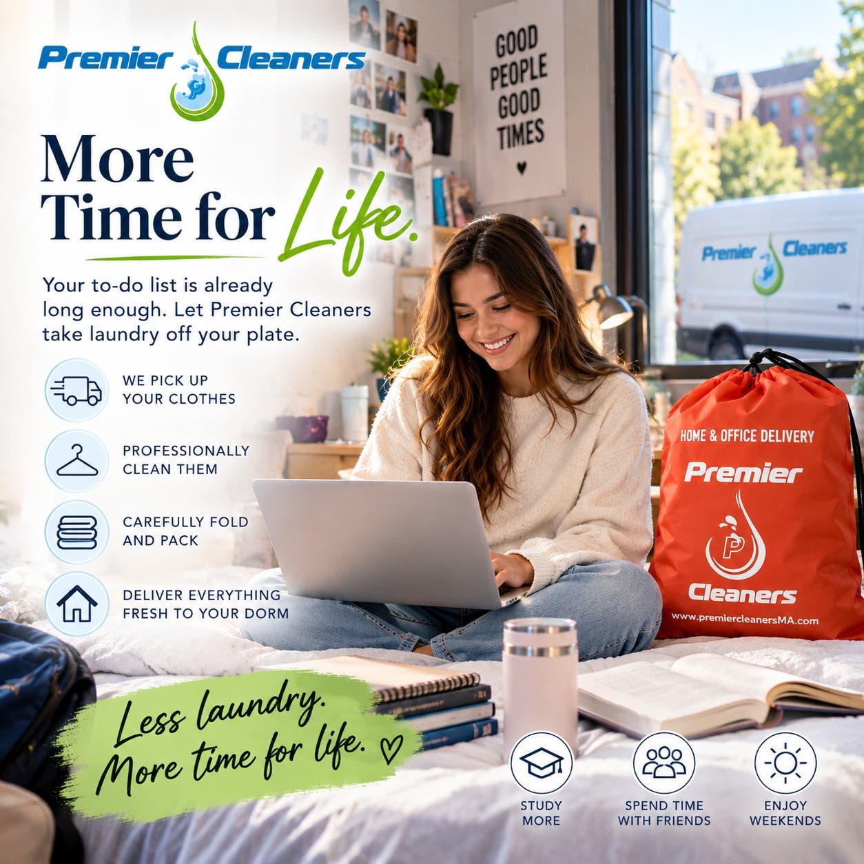 College life is busy enough laundry doesn’t need to take up your time too. 🎓🧺