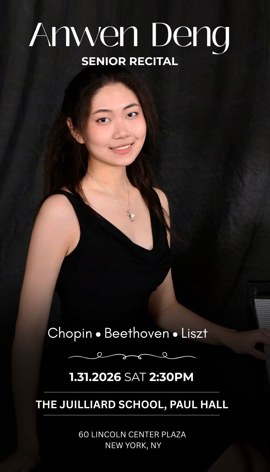 Anwen Deng Senior Recital - Free Admission