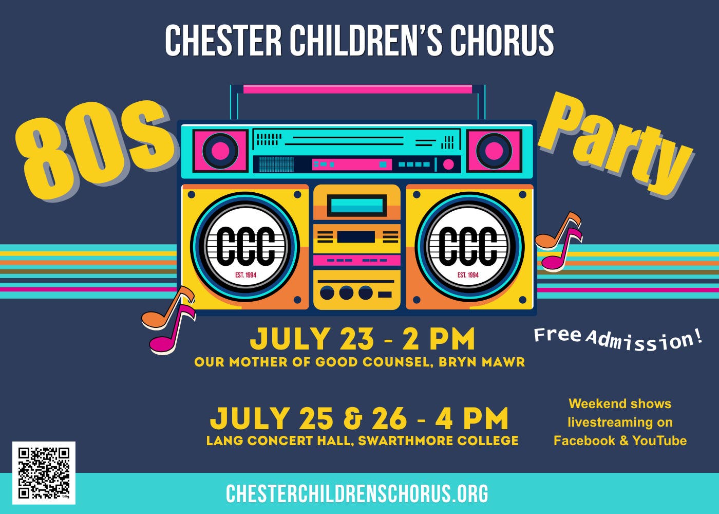 Chester Children's Chorus Summer Concert: 80s Party