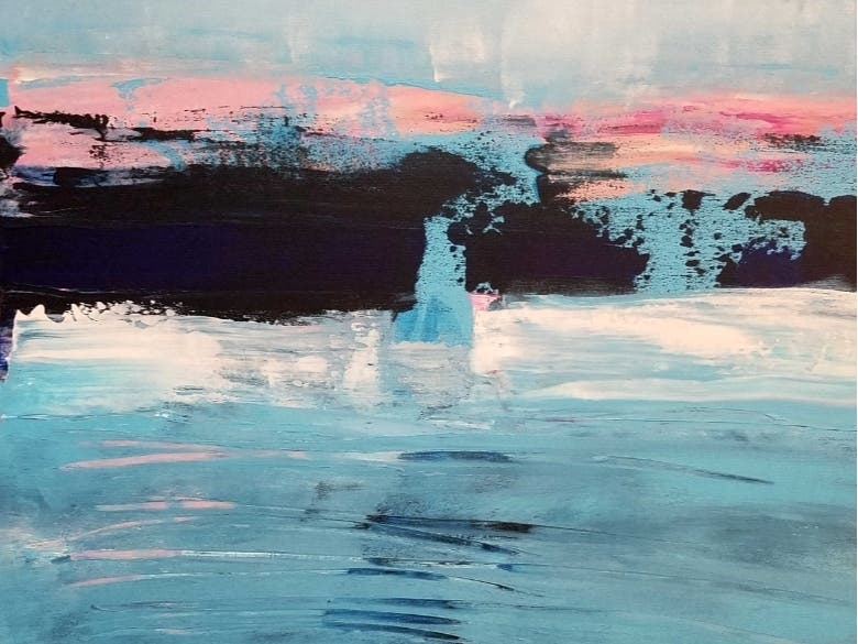 "Misty Waves" painting by Vian Borchert