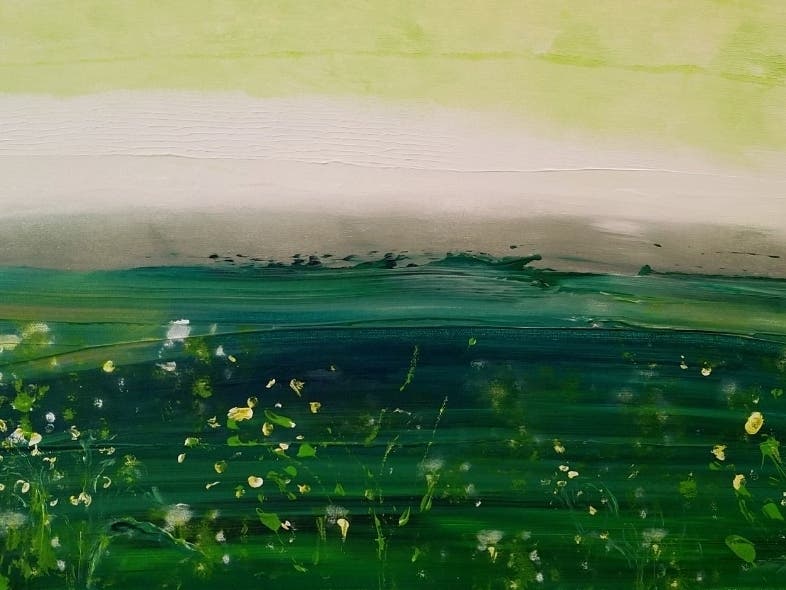 "Floral Shadows", Vian Borchert, Acrylic on canvas, 2022