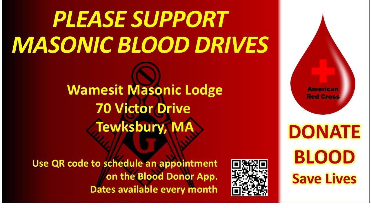Tewksbury Freemasons Blood Drive