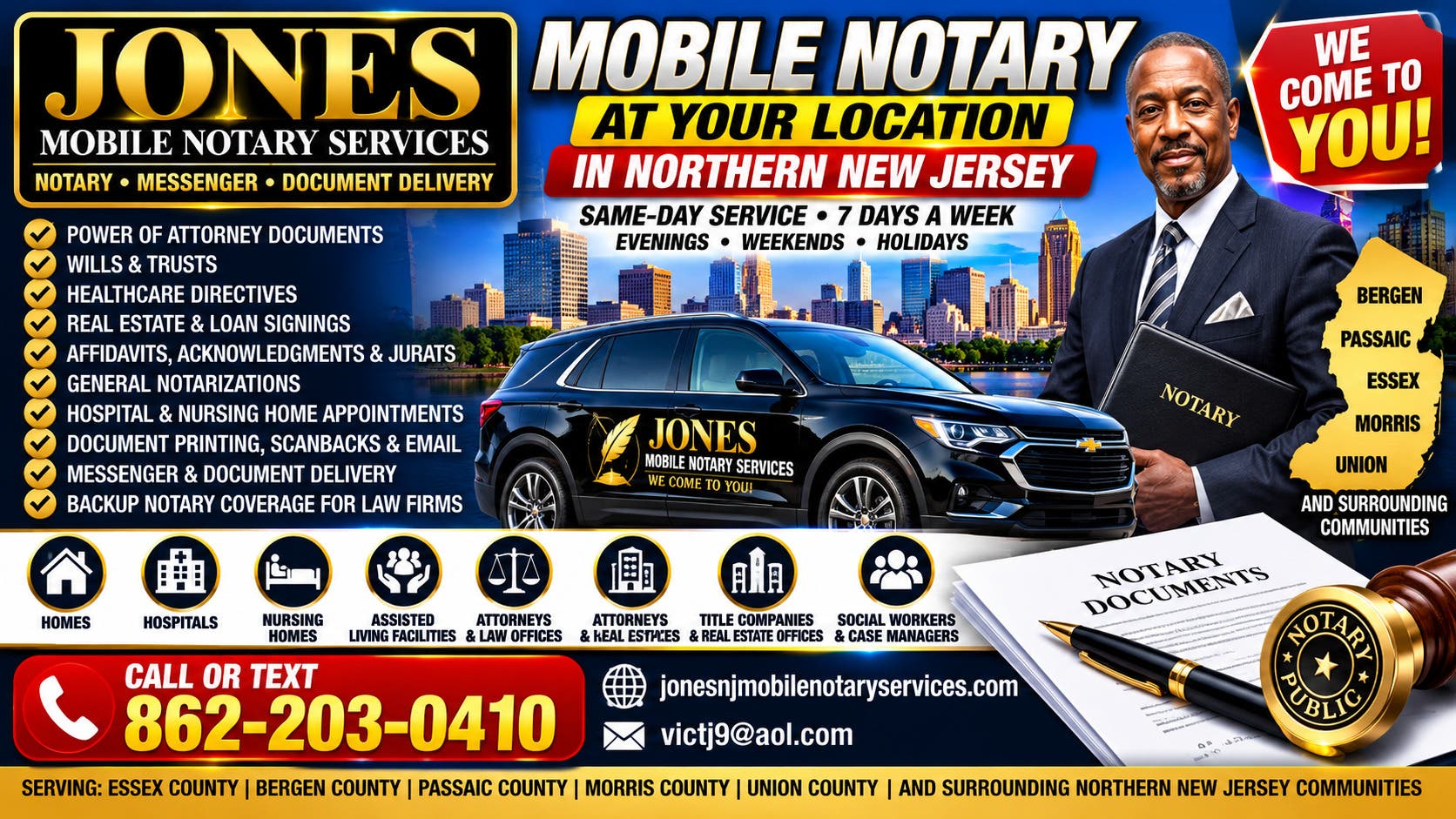 “Mobile Notary Available Today in West Orange & Northern NJ — We Come to You”