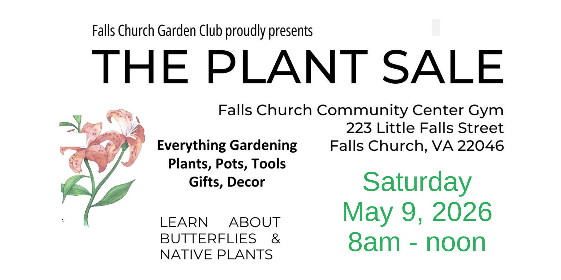 Annual Plant Sale 05/9: Falls Church Garden Club