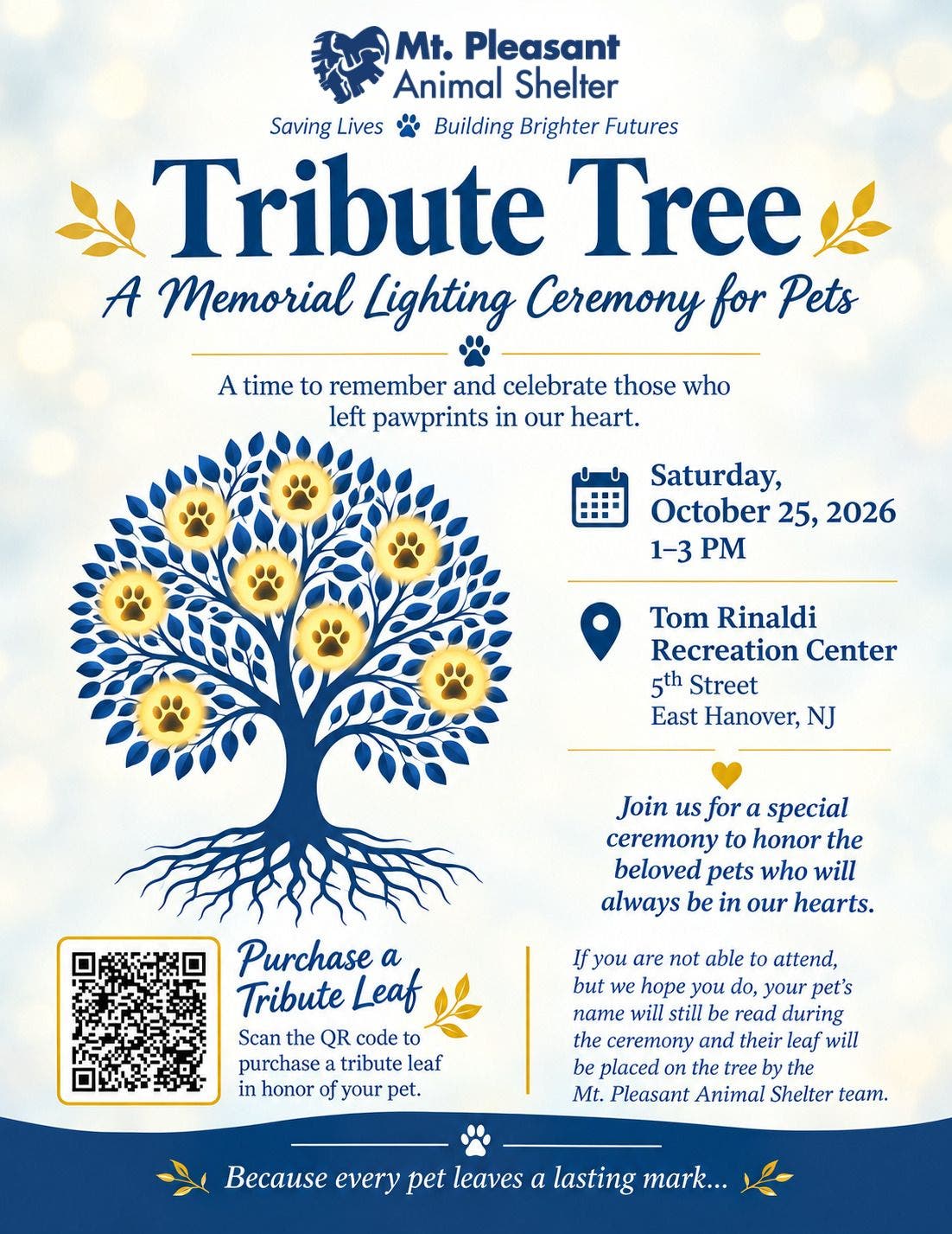 Mt Pleasant Animal Shelter's Annual Tribute Tree Ceremony