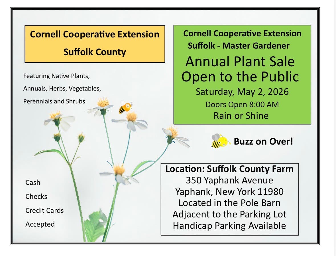 Annual Plant Sale from Cornell Cooperative Extension Suffolk-Master Gardeners
