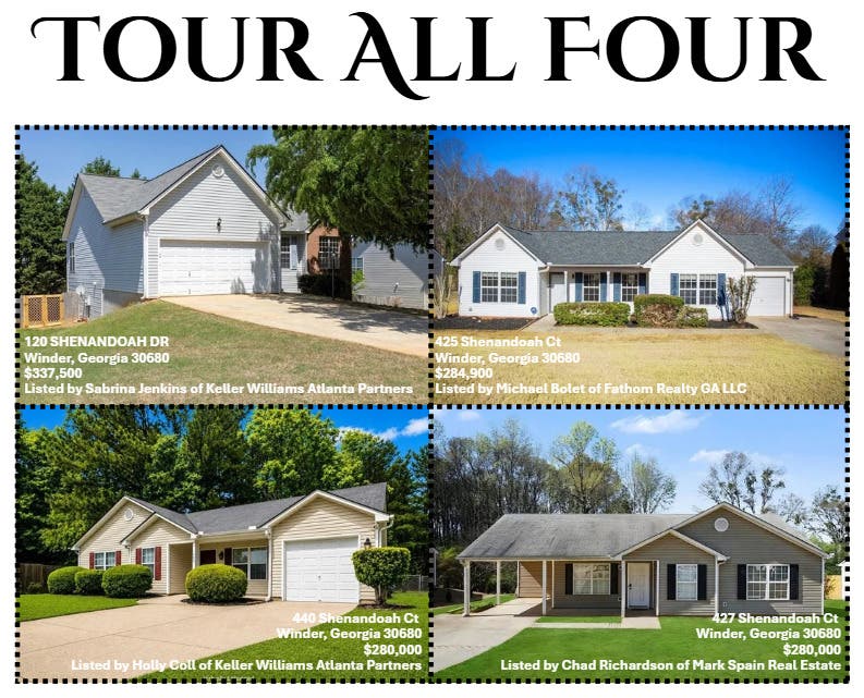 TOUR ALL FOUR Subdivision Open House Event