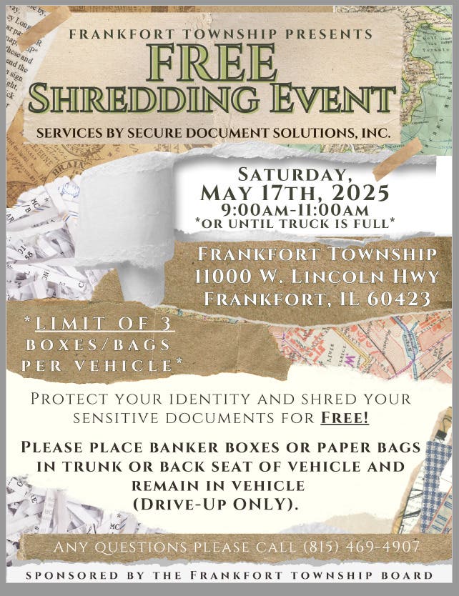 Free Shredding Event at the Frankfort Township
