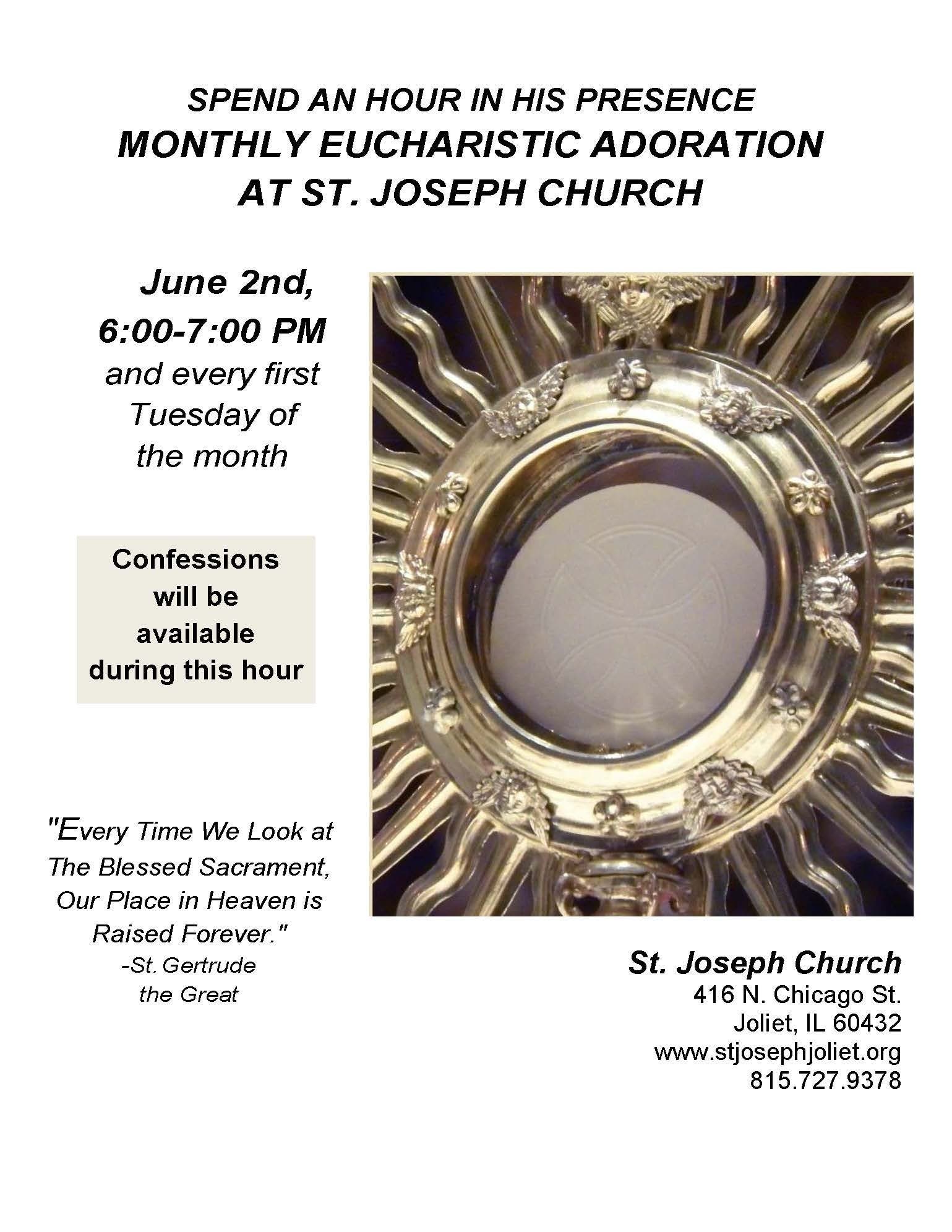 Monthly Adoration & Confessions