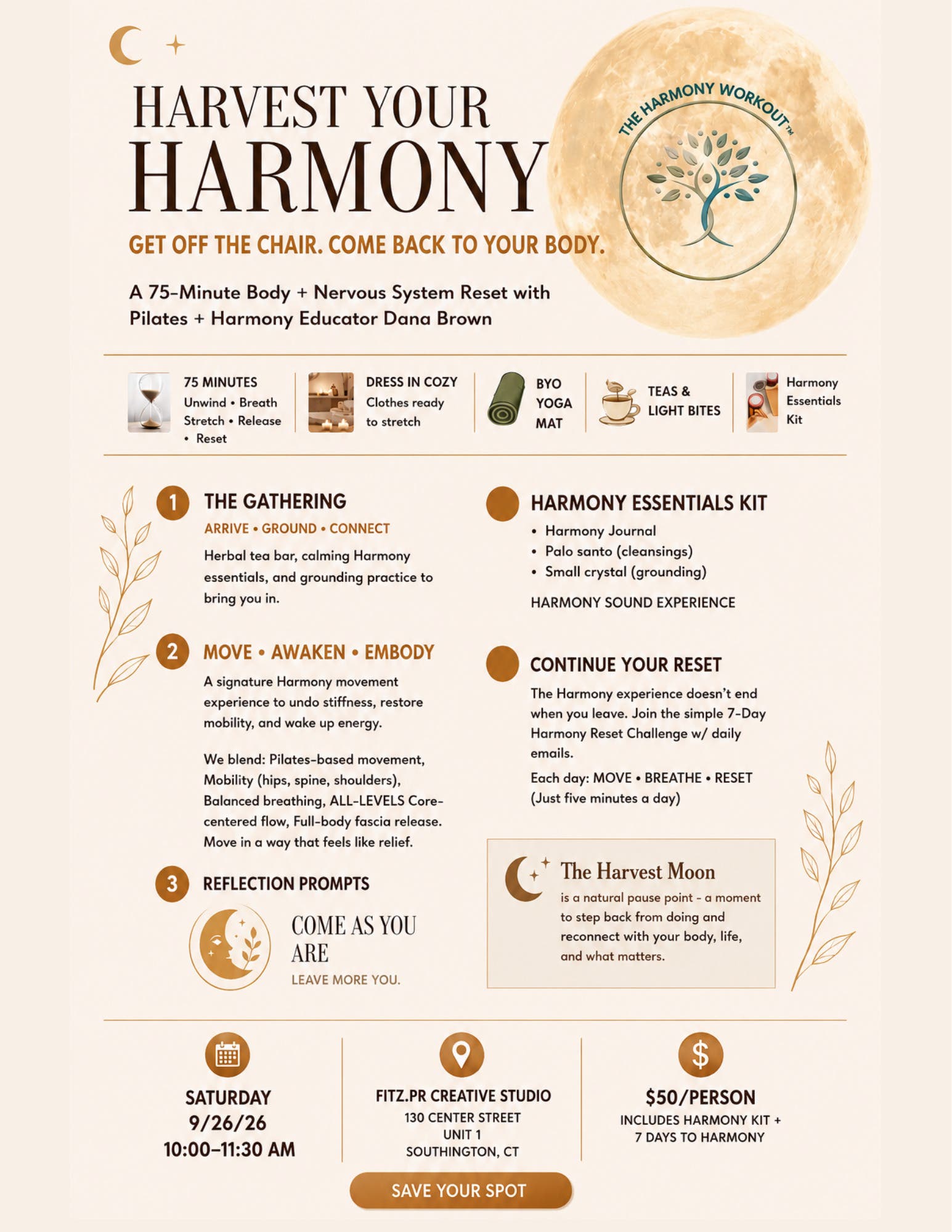 Harvest Your Harmony Pilates Event