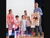 Students with Art Teacher Jeannette Dietz, Principal Torrance Walley and Sleepy Hollow Mayor Martin Rutyna