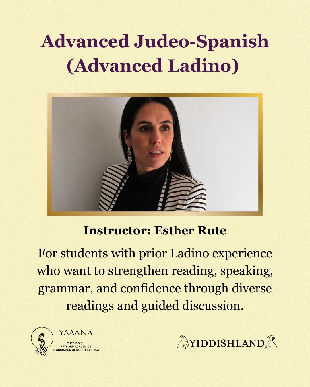 Advanced Judeo-Spanish (Ladino) Course with Esther Rute
