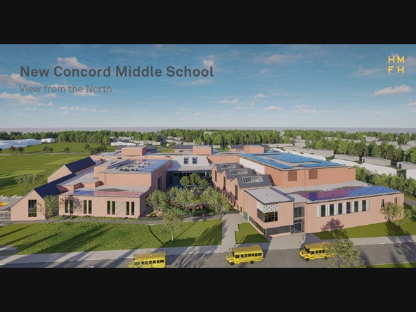Concept drawing of the new middle school to be built on South Street, the site of the Rundlett