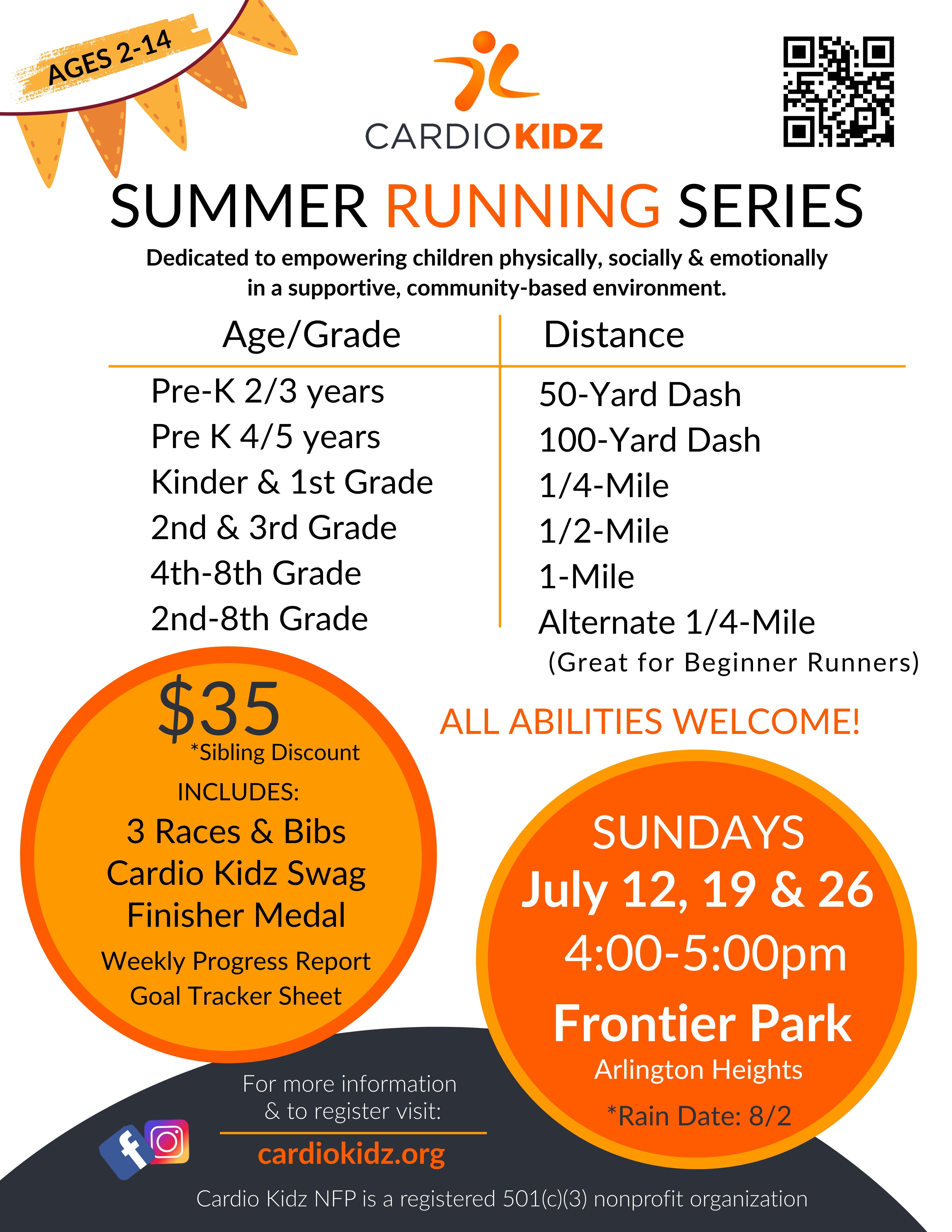 🏃‍♀️ AGES 2–14 | Cardio Kidz Summer Running Series🏃‍♀️