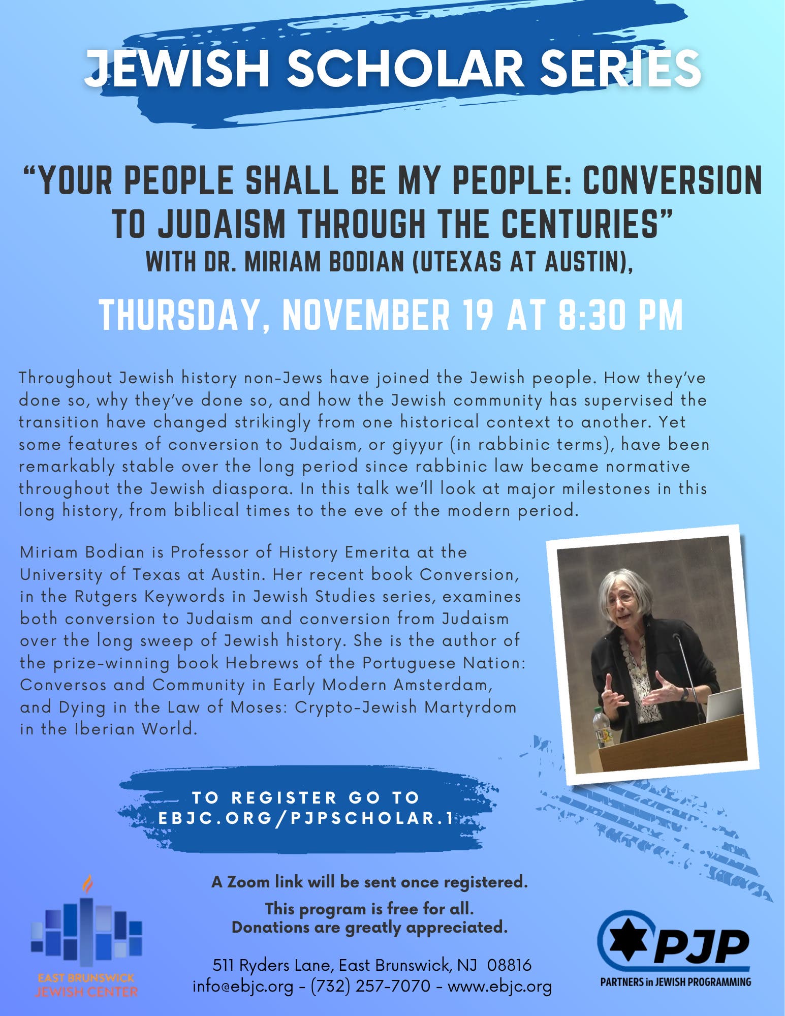 PJP Jewish Scholar Zoom Series
