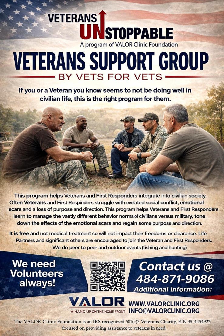 Veteran Unstoppable Program Peer to Peer at Paul's House - August 13th, 2026