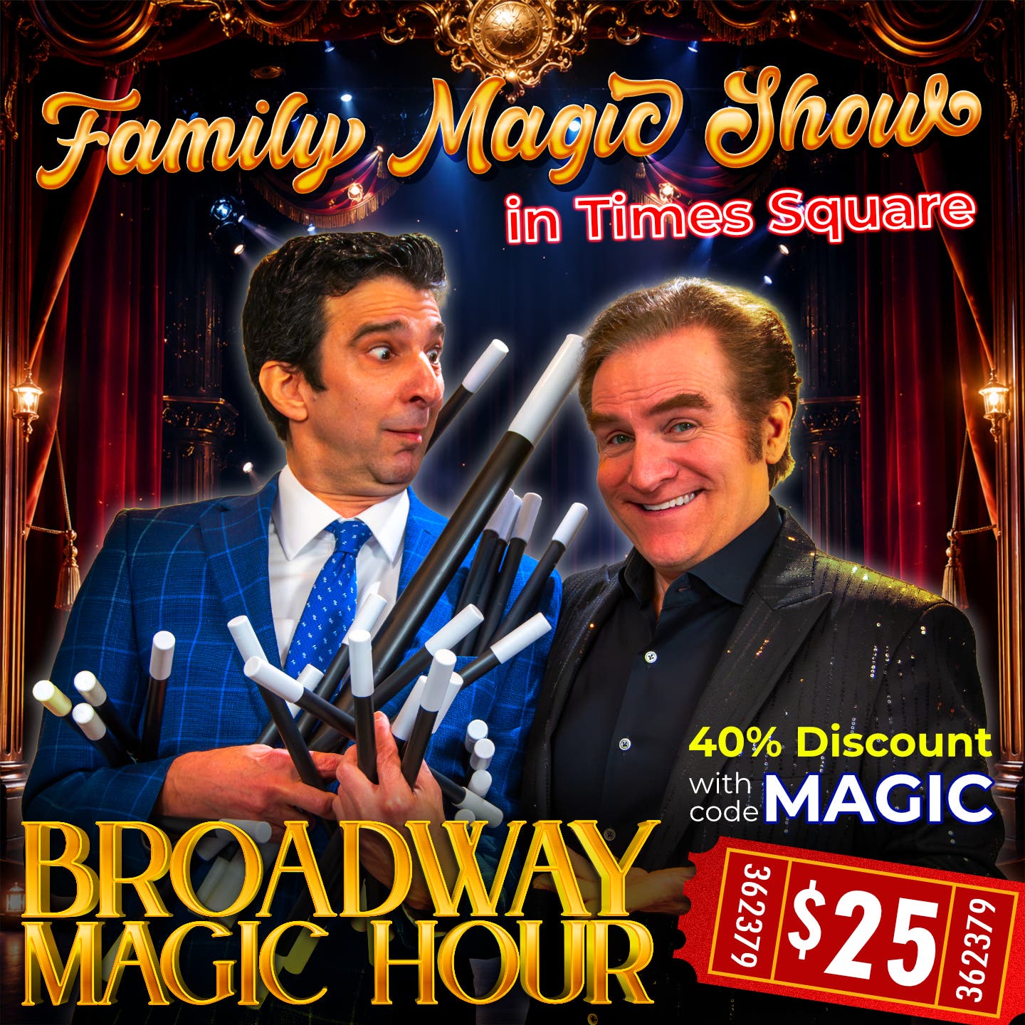 $25 Magic Show for the Whole Family in Times Square THIS SATURDAY✨