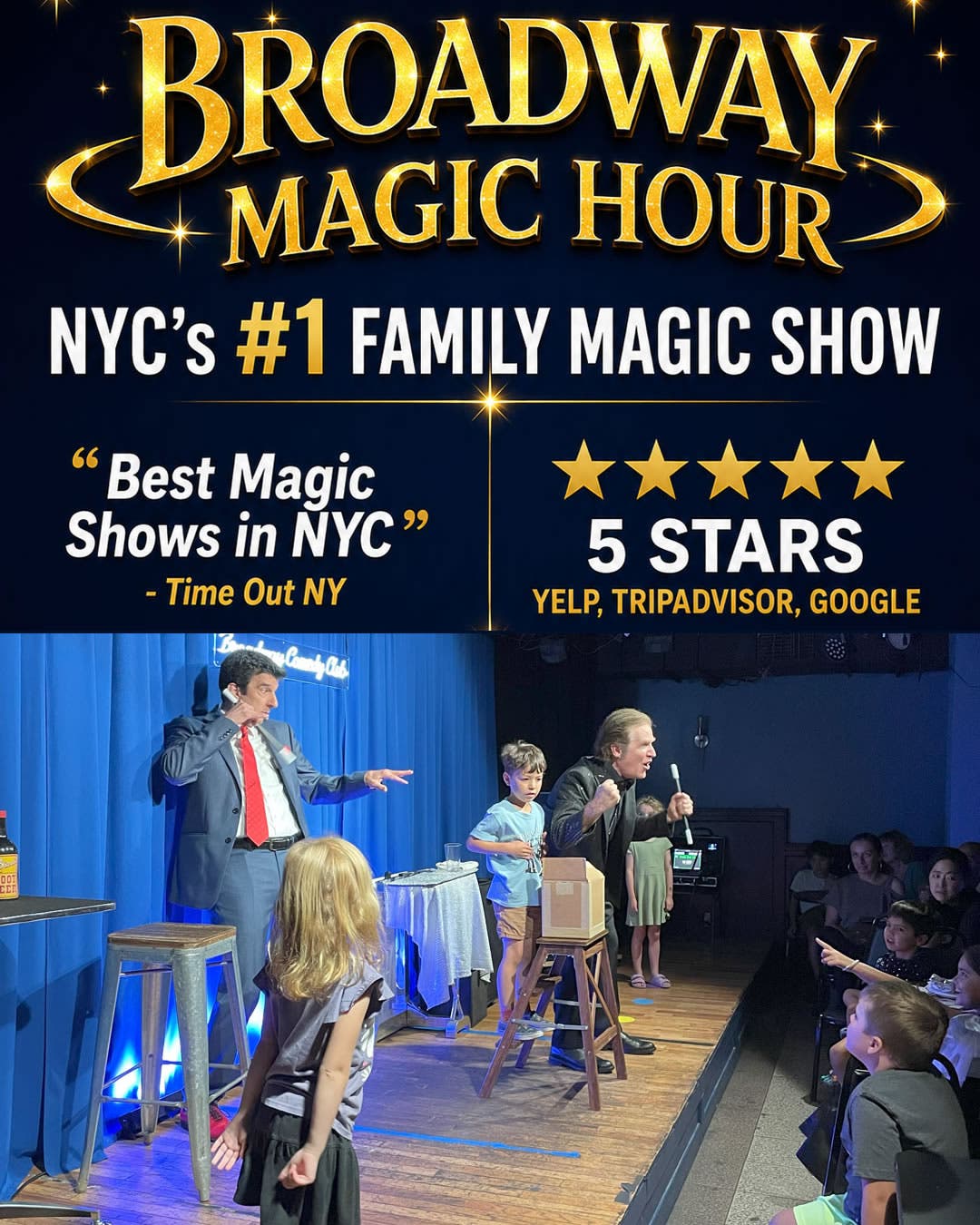 Sunday: Free Magic Wands at Broadway Magic Hour Family Magic Show!