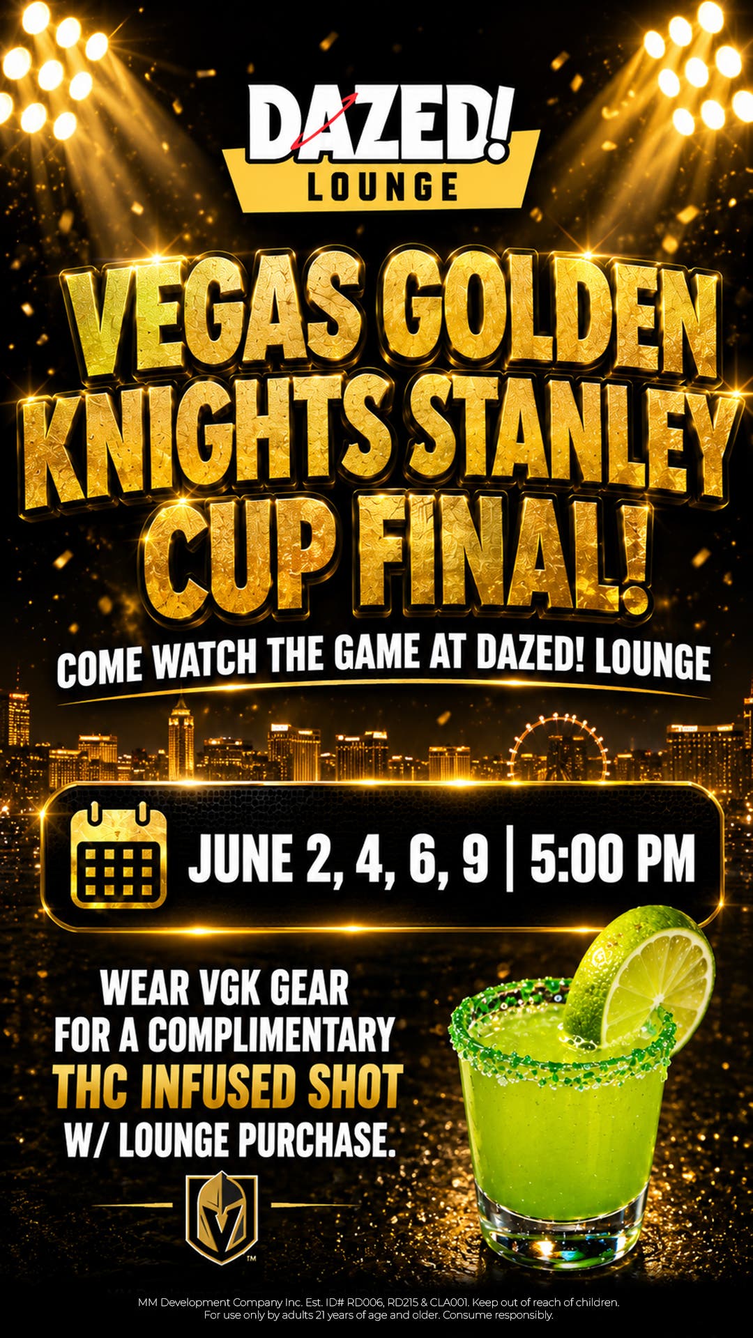 Golden Knights Watch Party at Dazed! Consumption Lounge - June 2, 4, 6, 9 - 5pm