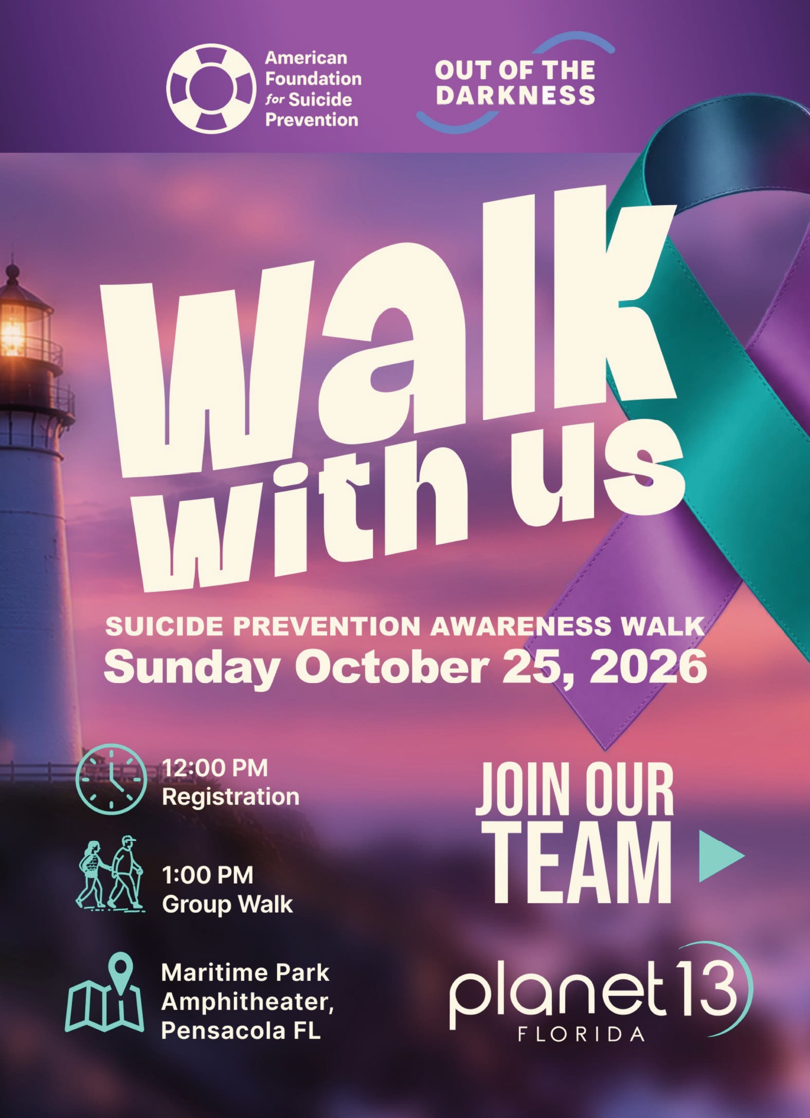 Planet 13: Suicide Prevention Awareness Walk - Pensacola, Gulf Breeze & Pace Team